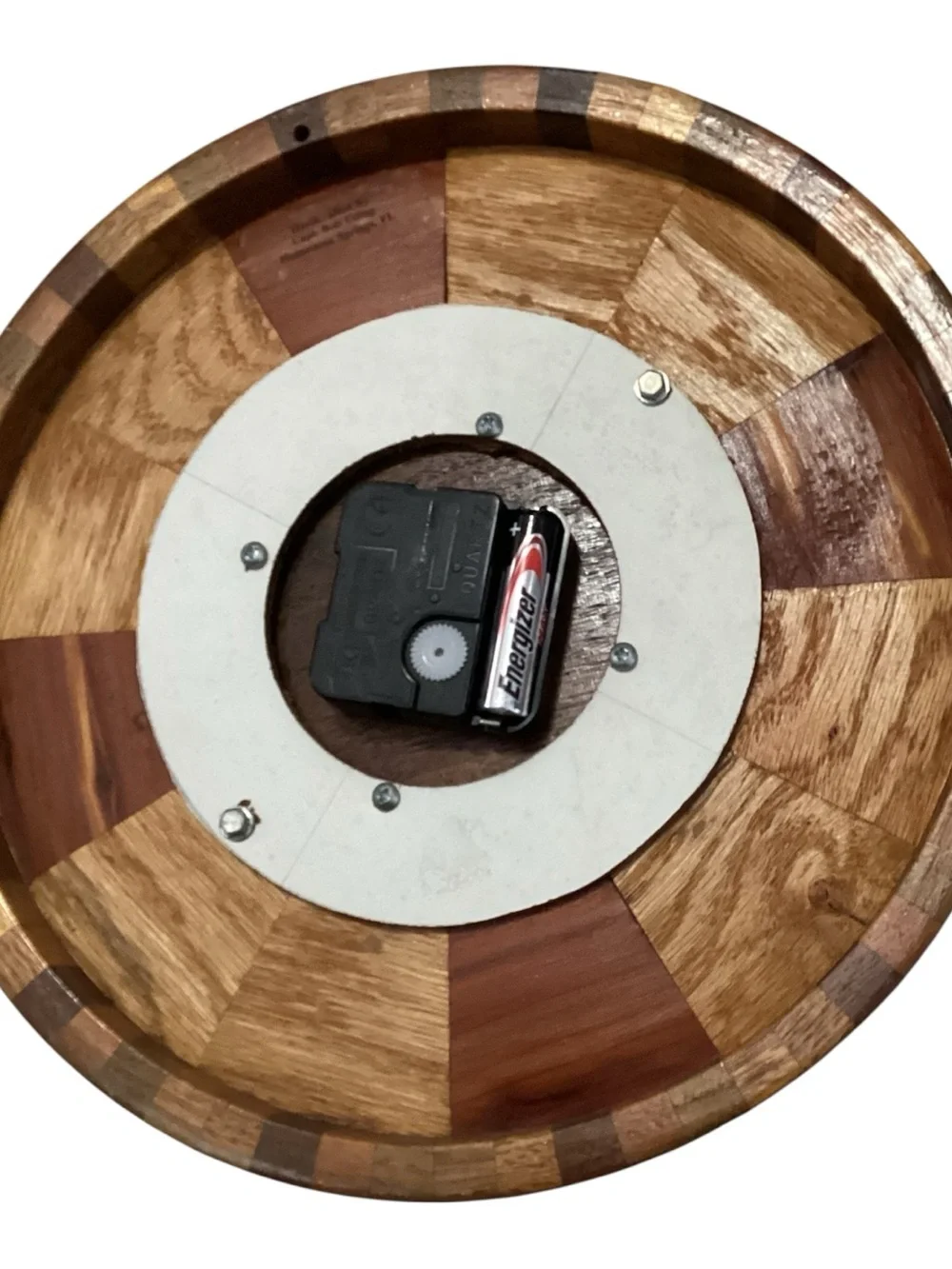 Handcrafted Exotic Wood Unique Artisan-made Wall Clock Battery Operated